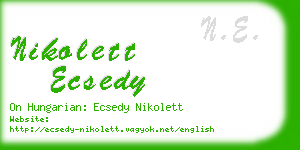 nikolett ecsedy business card